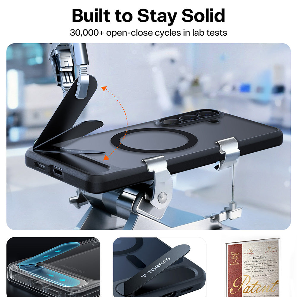 Funda MagSafe para Samsung Galaxy S26 Plus, Torras, Pstand, Negra