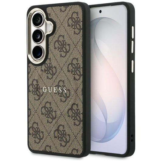 Funda MagSafe para Samsung Galaxy S26 S942, Guess, 4G Embossed Ring, Marrón
