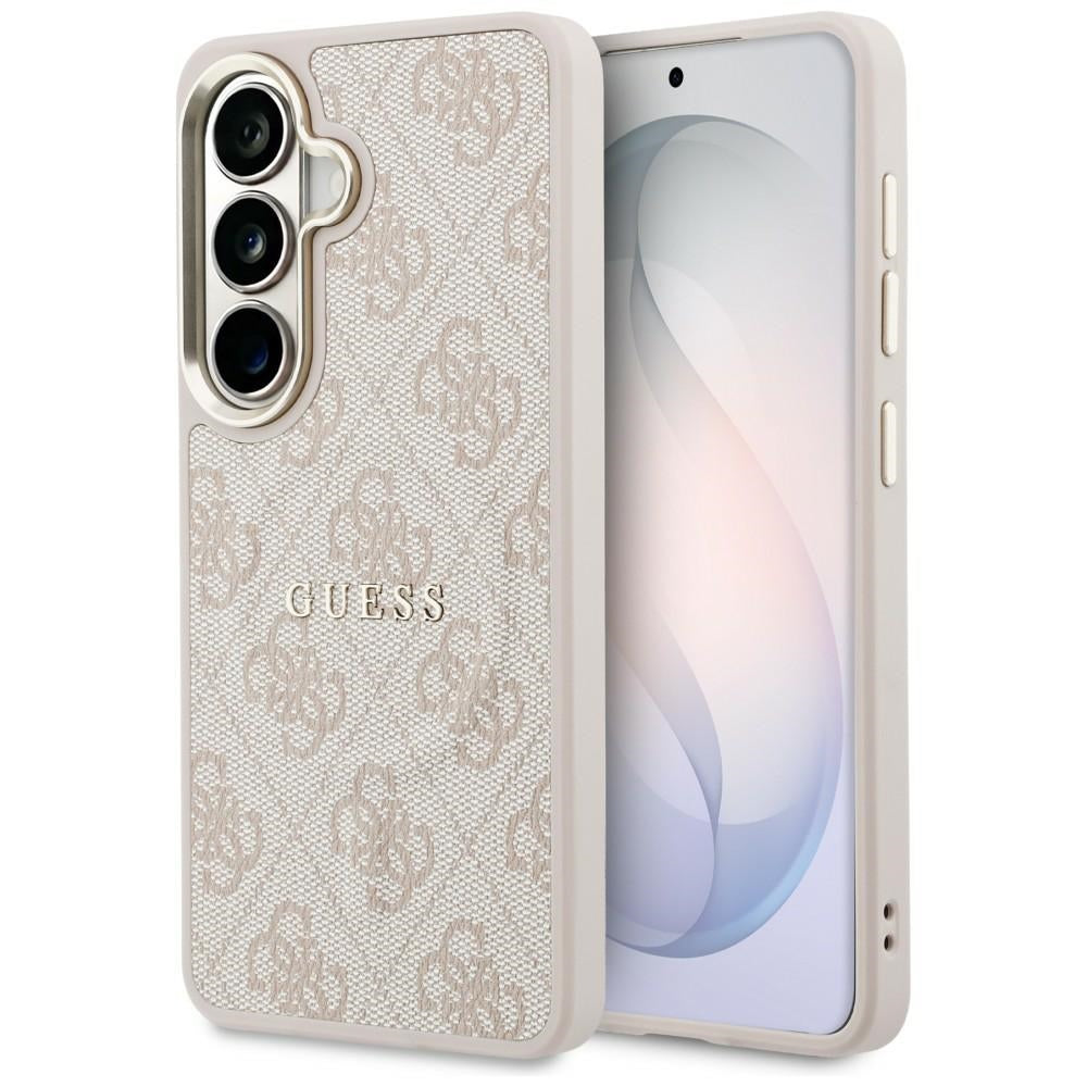 Funda MagSafe para Samsung Galaxy S26 S942, Guess, Anillo en relieve 4G, Rosa Negra
