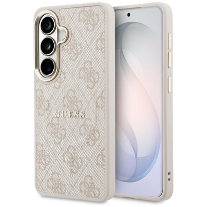 Funda MagSafe para Samsung Galaxy S26 S942, Guess, Anillo en relieve 4G, Rosa Negra