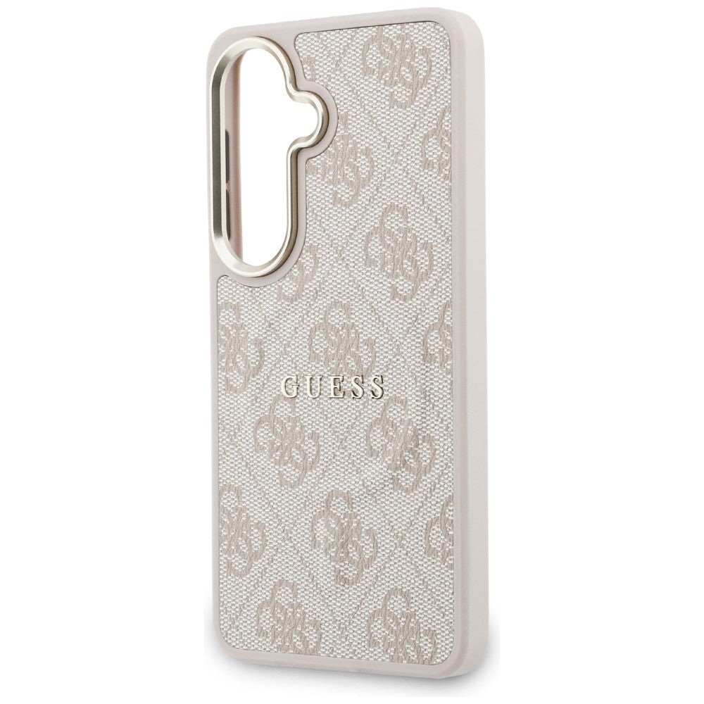 Funda MagSafe para Samsung Galaxy S26 S942, Guess, Anillo en relieve 4G, Rosa Negra