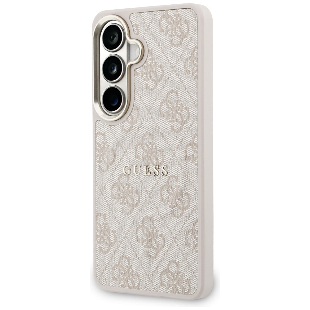 Funda MagSafe para Samsung Galaxy S26 S942, Guess, Anillo en relieve 4G, Rosa Negra