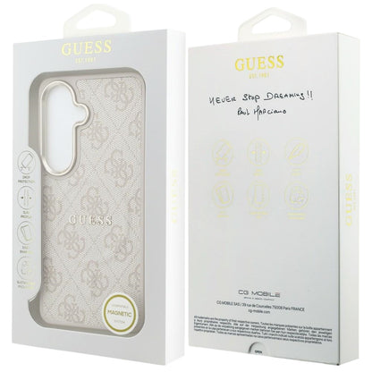 MagSafe Case for Samsung Galaxy S26 S942, Guess, 4G Embossed Ring, Pink