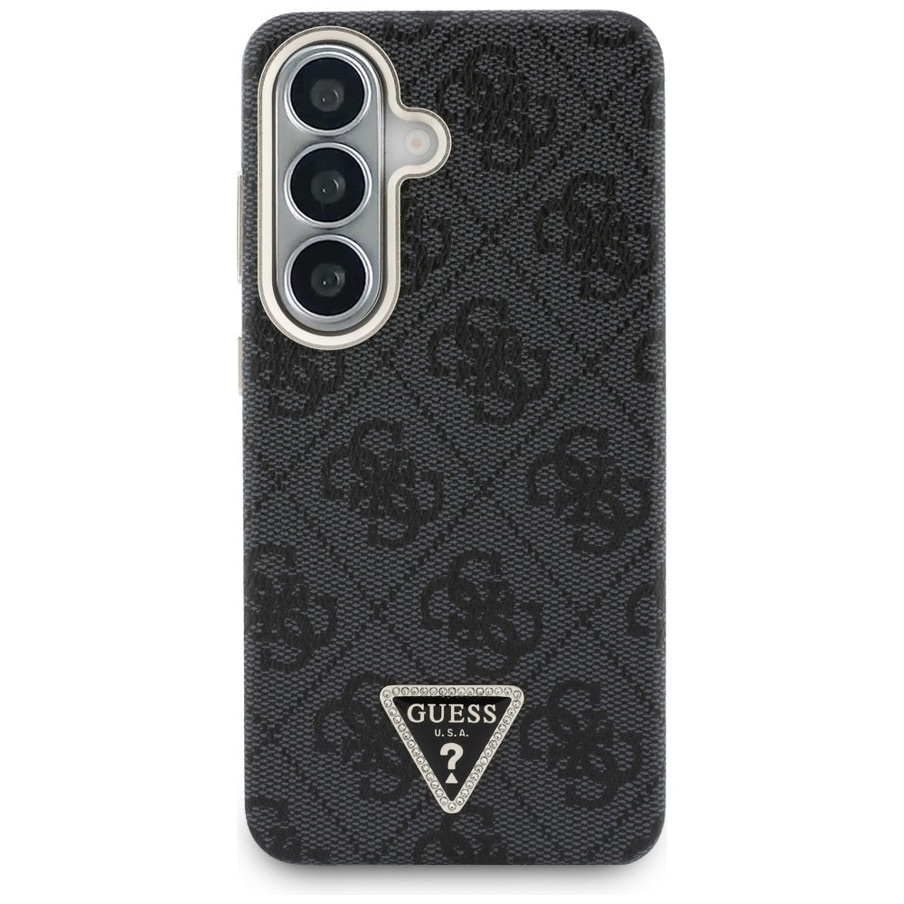 Funda MagSafe para Samsung Galaxy S26 S942, Guess, Logo Triángulo 4G, Negra