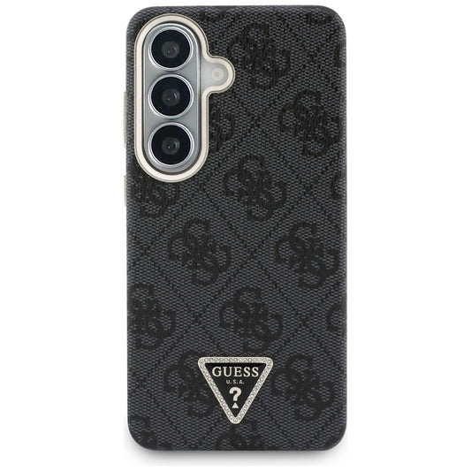 Funda MagSafe para Samsung Galaxy S26 S942, Guess, Logo Triángulo 4G, Negra