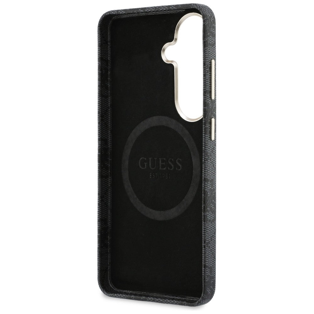 Funda MagSafe para Samsung Galaxy S26 S942, Guess, Logo Triángulo 4G, Negra
