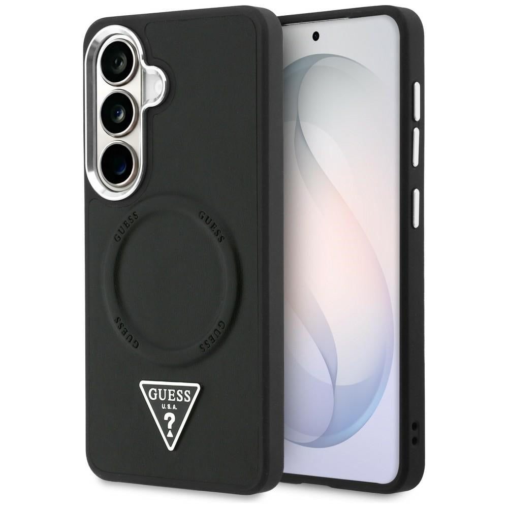 Funda MagSafe para Samsung Galaxy S26 S942, Guess, Embossed Ring Triangle Logo, Negra