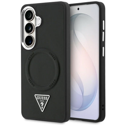 Funda MagSafe para Samsung Galaxy S26 S942, Guess, Embossed Ring Triangle Logo, Negra