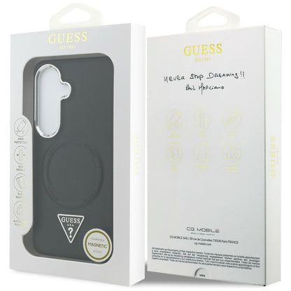 Funda MagSafe para Samsung Galaxy S26 S942, Guess, Embossed Ring Triangle Logo, Negra
