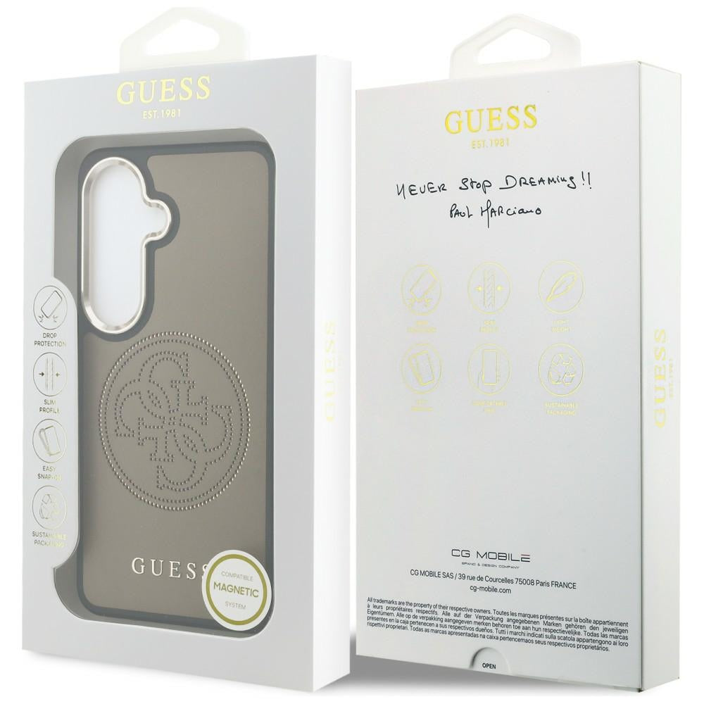 Funda MagSafe para Samsung Galaxy S26 S942, Guess, Logo Perforado, Marrón