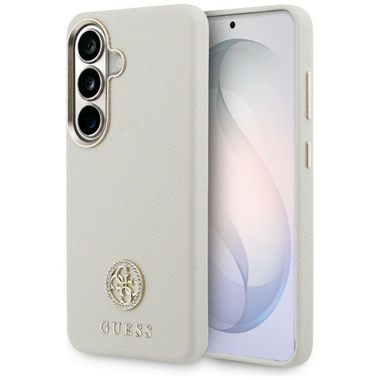 Funda MagSafe para Samsung Galaxy S26 S942, Guess, Rhinestone Round Logo, Beige