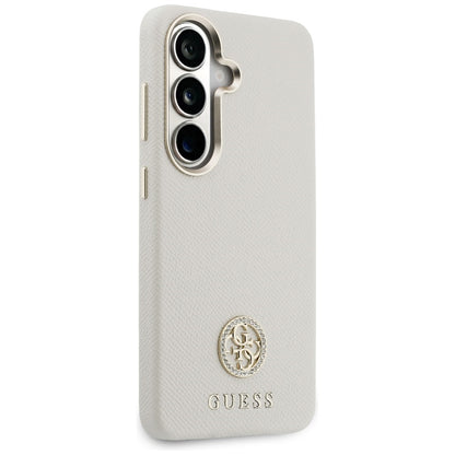 Funda MagSafe para Samsung Galaxy S26 S942, Guess, Rhinestone Round Logo, Beige