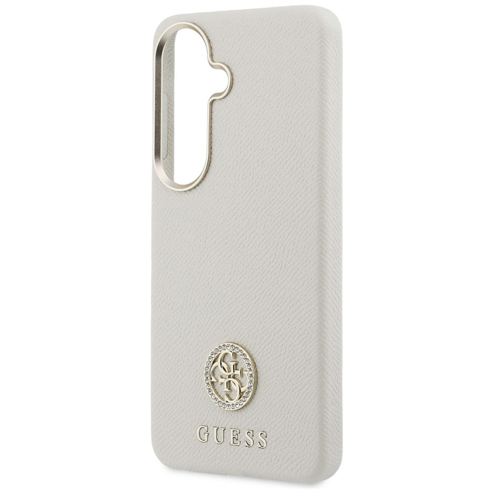 Funda MagSafe para Samsung Galaxy S26 S942, Guess, Rhinestone Round Logo, Beige