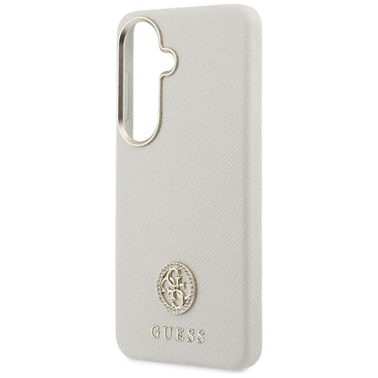 Funda MagSafe para Samsung Galaxy S26 S942, Guess, Rhinestone Round Logo, Beige