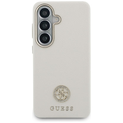 Funda MagSafe para Samsung Galaxy S26 S942, Guess, Rhinestone Round Logo, Beige