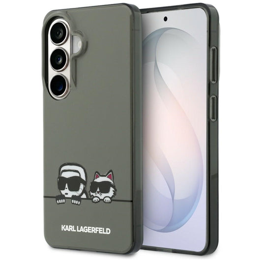 Funda MagSafe para Samsung Galaxy S26 S942, Karl Lagerfeld, IML Karl & Choupette Peekaboo Logo, Negra