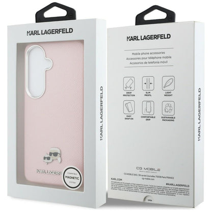 Funda MagSafe para Samsung Galaxy S26 S942, Karl Lagerfeld, Karl & Choupette Head's Pin, Rosa