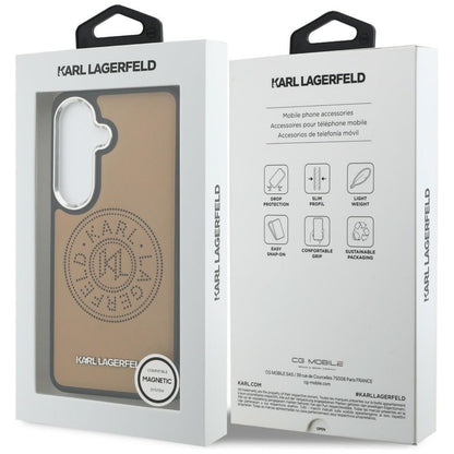 Funda MagSafe para Samsung Galaxy S26 S942, Karl Lagerfeld, Karl Round Point Logo, Marrón