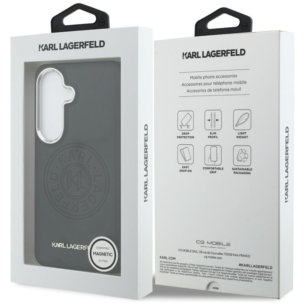 Funda MagSafe para Samsung Galaxy S26 S942, Karl Lagerfeld, Karl Round Point Logo, Negra