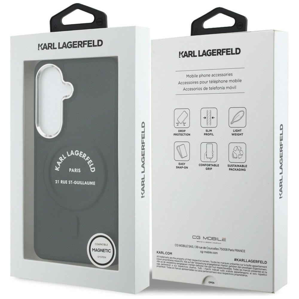 Funda MagSafe para Samsung Galaxy S26 S942, Karl Lagerfeld, Karl RSG Logo, Negra