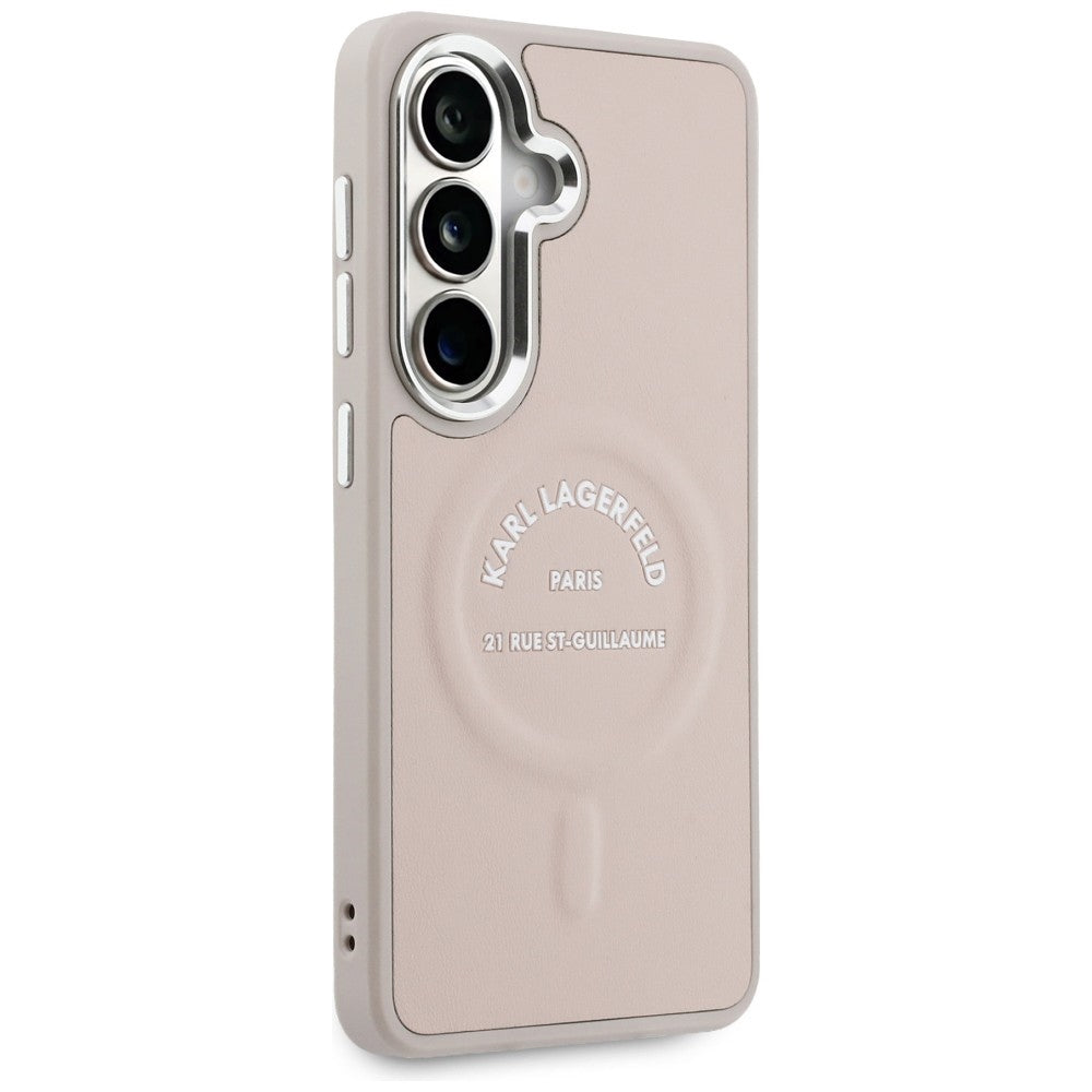 Funda MagSafe para Samsung Galaxy S26 S942, Karl Lagerfeld, Logo Karl RSG, Rosa