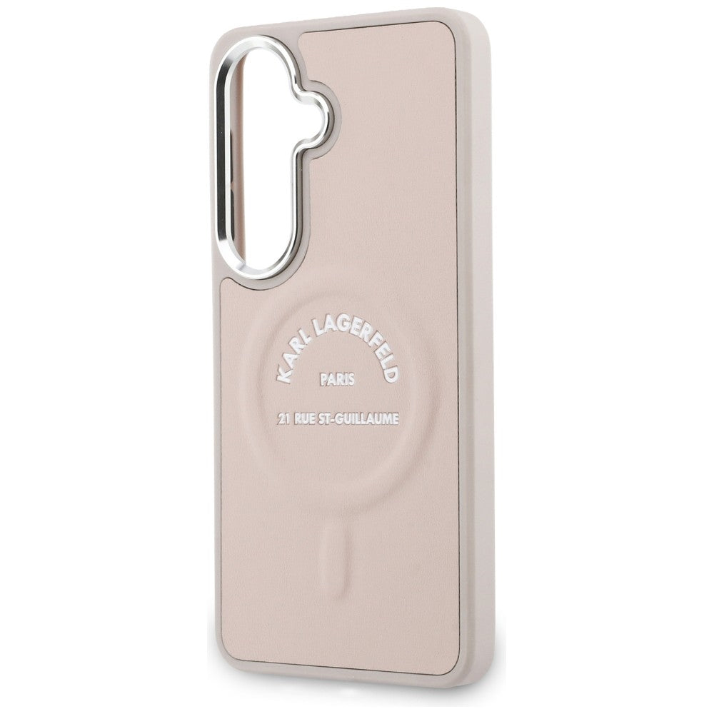 Funda MagSafe para Samsung Galaxy S26 S942, Karl Lagerfeld, Logo Karl RSG, Rosa
