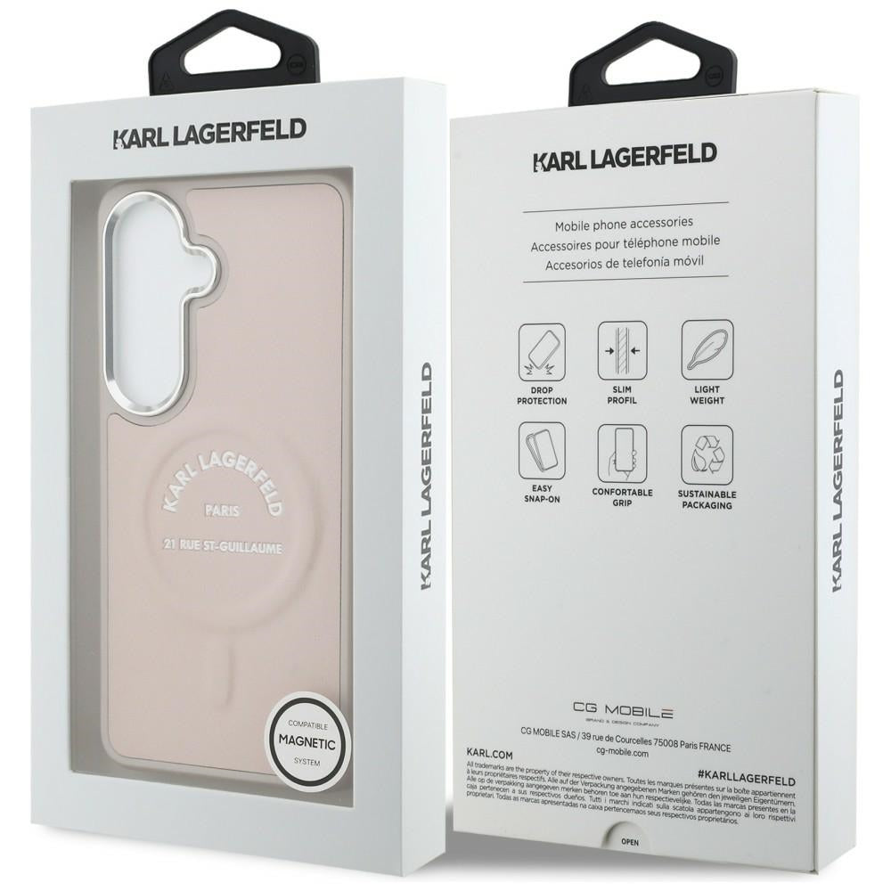Funda MagSafe para Samsung Galaxy S26 S942, Karl Lagerfeld, Logo Karl RSG, Rosa