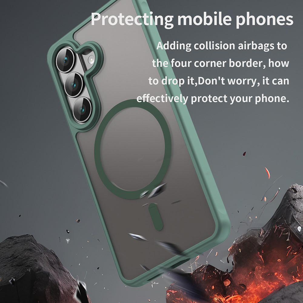 Funda MagSafe para Samsung Galaxy S26, Techsuit, HaloFrost II, Verde