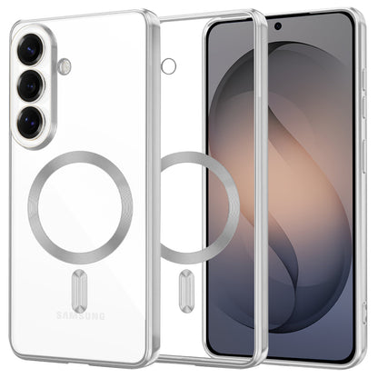 Funda MagSafe para Samsung Galaxy S26, Techsuit, Luxury Crystal, Plateada