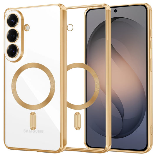 Funda MagSafe para Samsung Galaxy S26, Techsuit, Luxury Crystal, Dorada