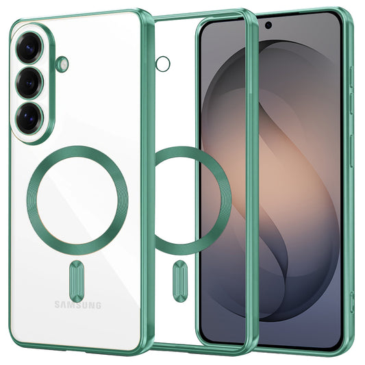 Funda MagSafe para Samsung Galaxy S26, Techsuit, Luxury Crystal, Verde Claro