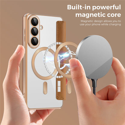 Funda MagSafe para Samsung Galaxy S26, Techsuit, SmartMag Book, Marrón