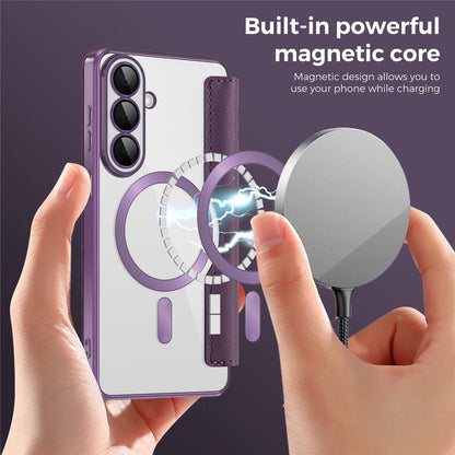 Funda MagSafe para Samsung Galaxy S26, Techsuit, SmartMag Book, Morado