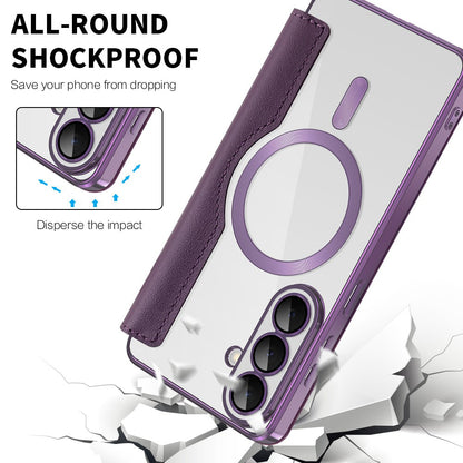 Funda MagSafe para Samsung Galaxy S26, Techsuit, SmartMag Book, Morado