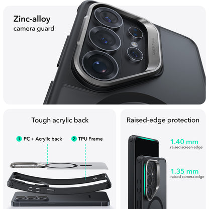 Funda MagSafe para Samsung Galaxy S26 Ultra, ESR, Classic Hybrid Kickstand, Negra Satinada