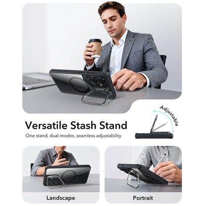 MagSafe Case for Samsung Galaxy S26 Ultra, ESR, Classic Hybrid Kickstand, Transparent Black