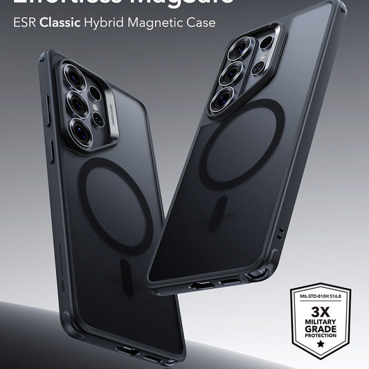 Funda MagSafe para Samsung Galaxy S26 Ultra, ESR, Classic Hybrid, Negra Satinada