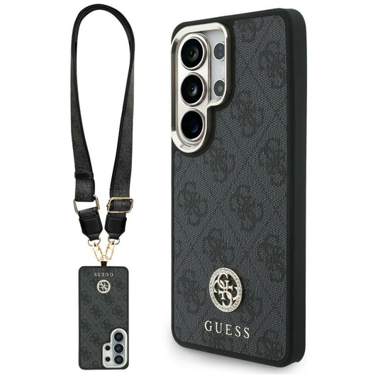 Funda MagSafe para Samsung Galaxy S26 Ultra S948, GUESS, 4G Big Rhinestone Triangle Strap, Negra