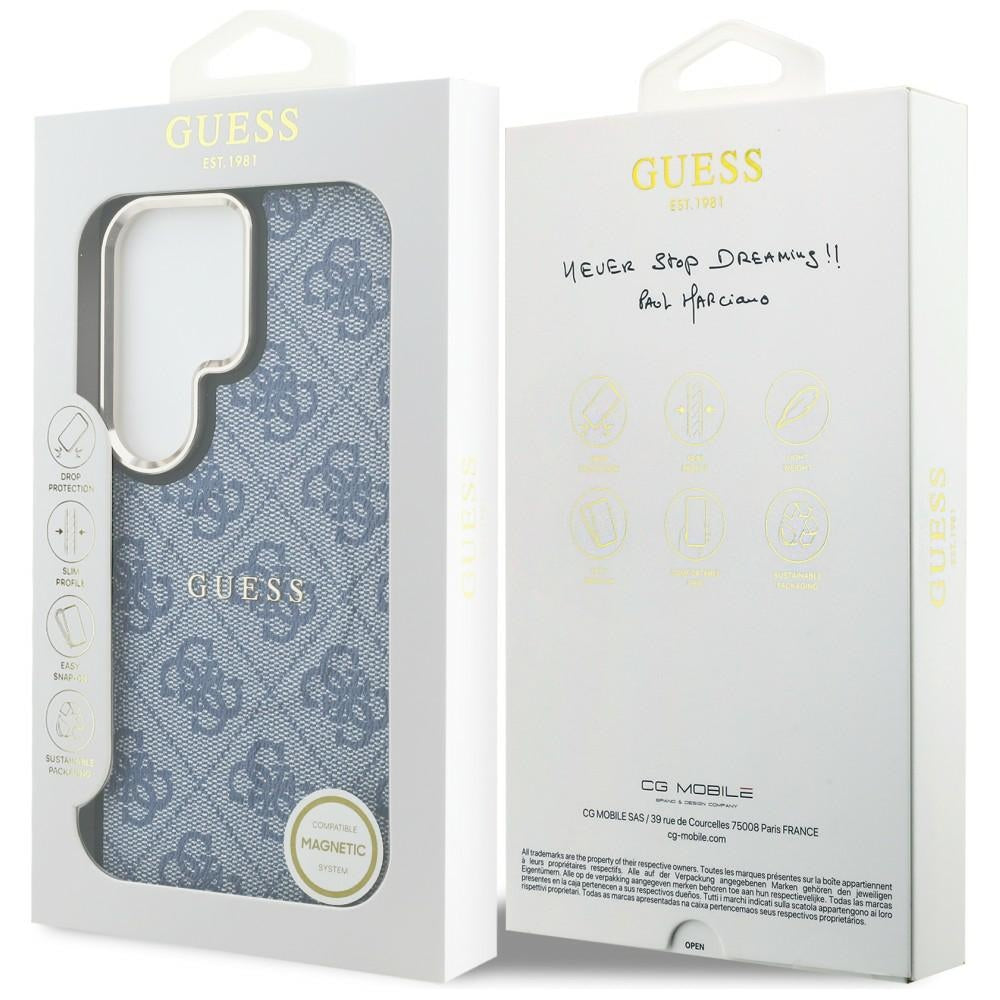 Funda MagSafe para Samsung Galaxy S26 Ultra S948, Guess, 4G Embossed Ring, Azul