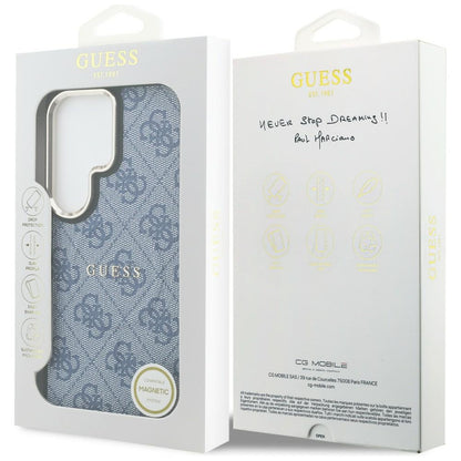 Funda MagSafe para Samsung Galaxy S26 Ultra S948, Guess, 4G Embossed Ring, Azul