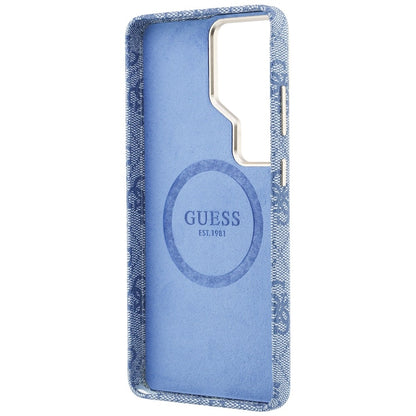 Funda MagSafe para Samsung Galaxy S26 Ultra S948, Guess, 4G Script Logo, Azul