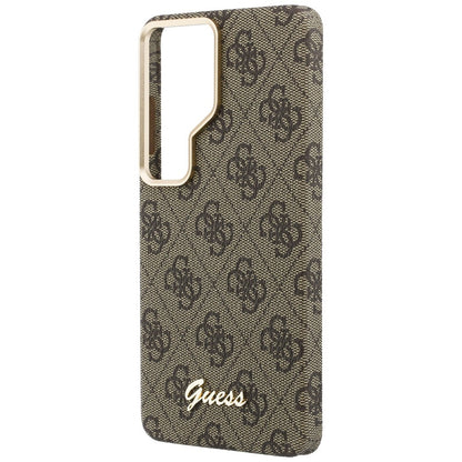 Funda MagSafe para Samsung Galaxy S26 Ultra S948, Guess, 4G Script Logo, Marrón