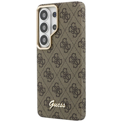 Funda MagSafe para Samsung Galaxy S26 Ultra S948, Guess, 4G Script Logo, Marrón