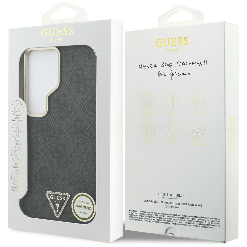 Funda MagSafe para Samsung Galaxy S26 Ultra S948, Guess, Logo Triángulo 4G, Negra