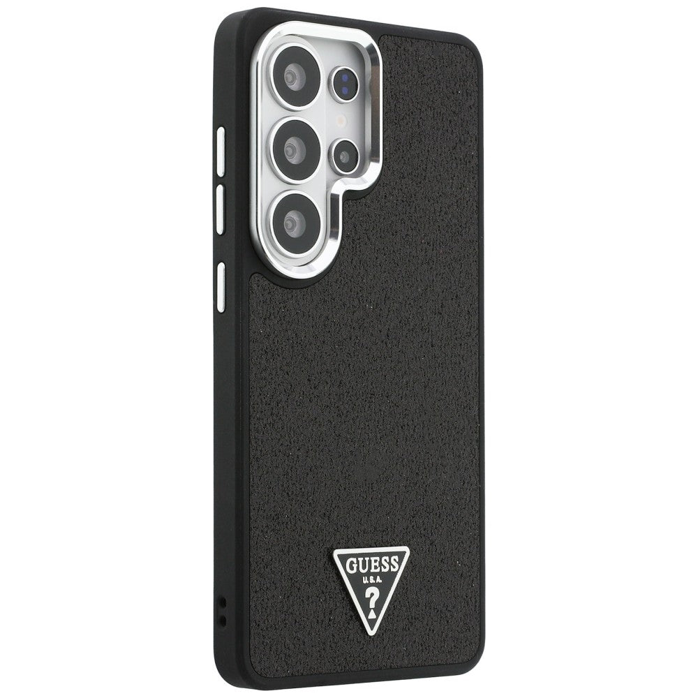 Funda MagSafe para Samsung Galaxy S26 Ultra S948, Guess, Fixed Glitter Triangle Logo, Negra