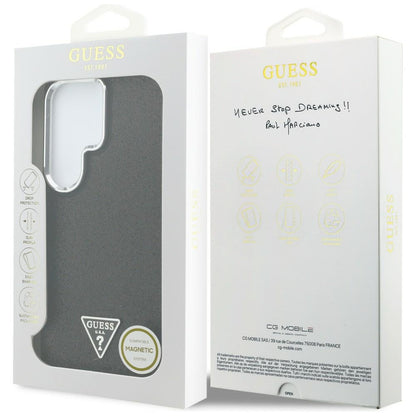 Funda MagSafe para Samsung Galaxy S26 Ultra S948, Guess, Fixed Glitter Triangle Logo, Negra