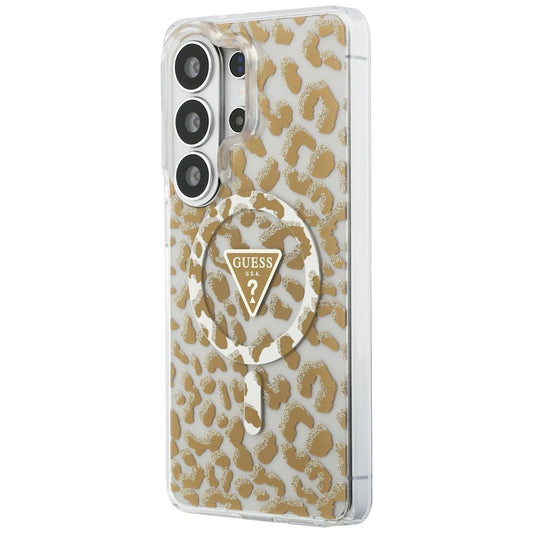 Funda MagSafe para Samsung Galaxy S26 Ultra S948, Guess, IML Leopard Pattern, Marrón