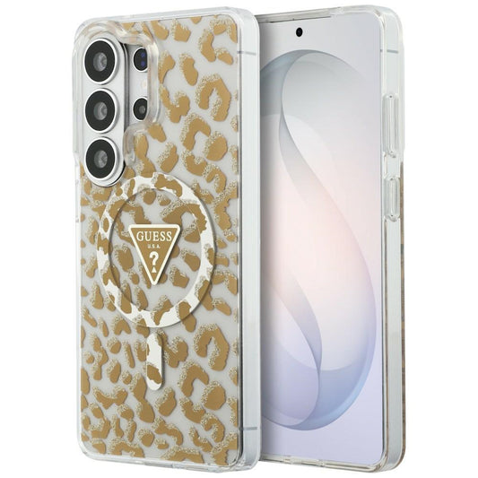 Funda MagSafe para Samsung Galaxy S26 Ultra S948, Guess, IML Leopard Pattern, Marrón