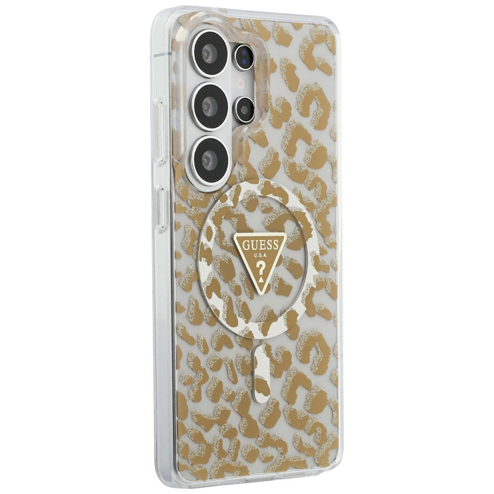Funda MagSafe para Samsung Galaxy S26 Ultra S948, Guess, IML Leopard Pattern, Marrón