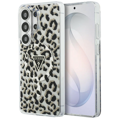 Funda MagSafe para Samsung Galaxy S26 Ultra S948, Guess, IML Leopard Pattern, Negra